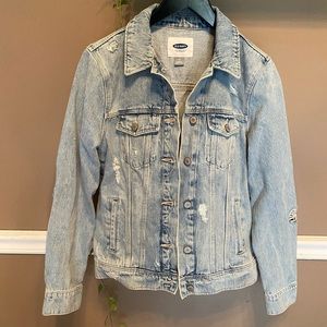Old navy distressed denim jacket!